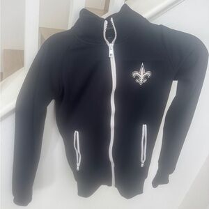 NFL Nike New Orleans Saints Black Zip-Up Jacket with Fleur-de-Lis - XS
